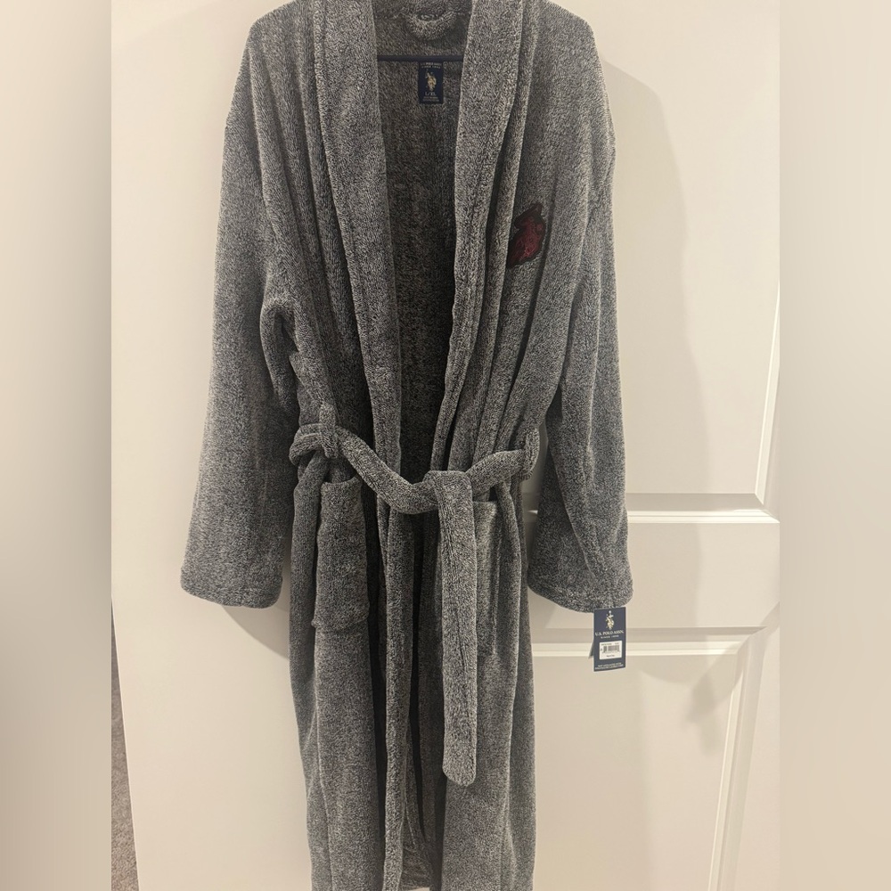 Gray Plush Bathrobe